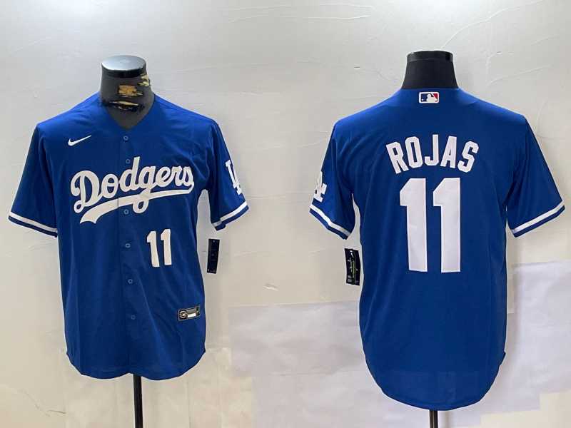 Men%27s Los Angeles Dodgers #11 Miguel Rojas Number Blue Cool Base Stitched Jerseys->los angeles dodgers->MLB Jersey